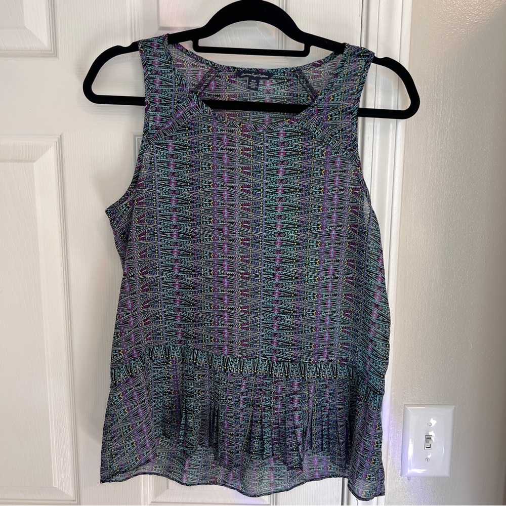 American Eagle Outfitters Multicolor Sleeveless Blouse